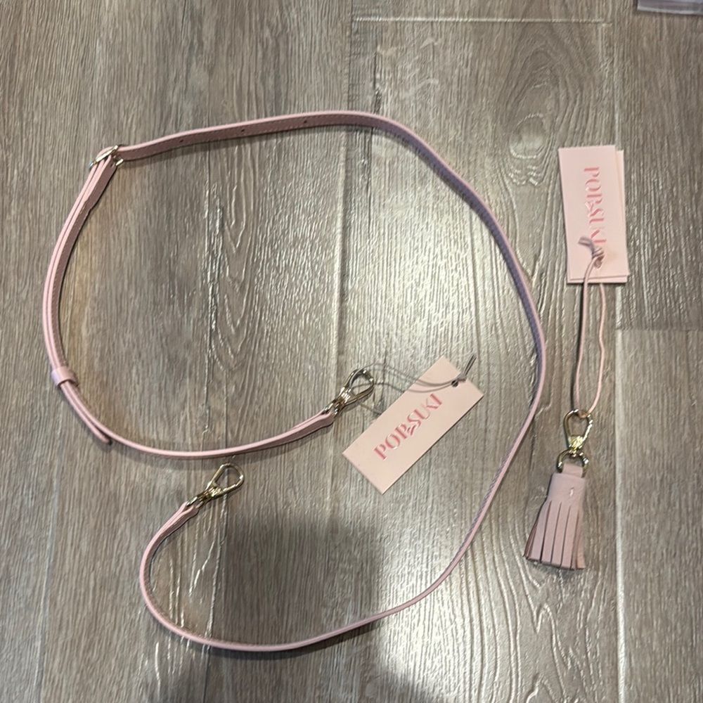Pink Crossbody Strap with Tassel